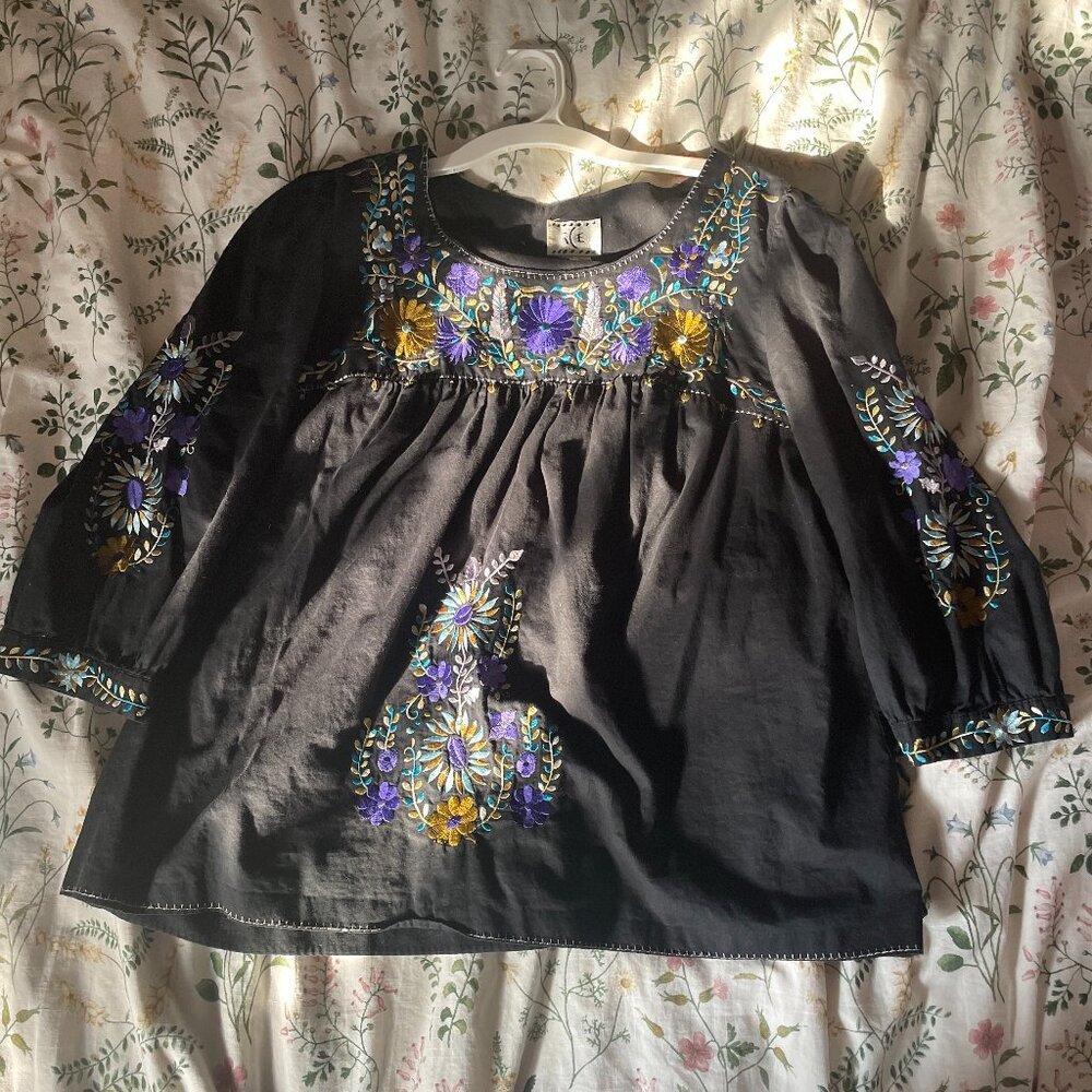Black Embroidered Blouse